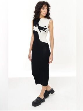 Another Girl Hansey Knit Midi Dress Sz Small